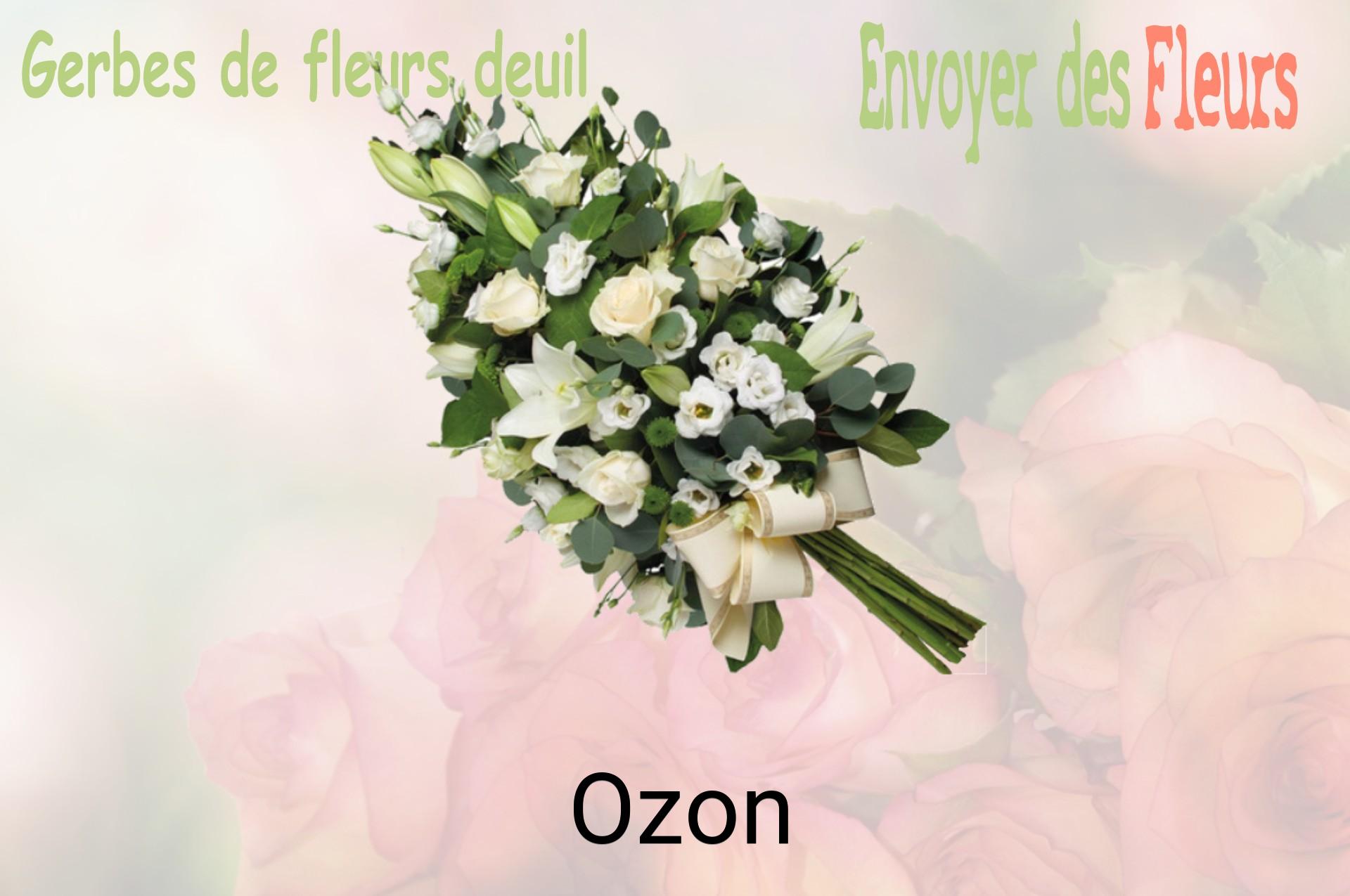 Gerbe de fleurs de deuil livrée à Ozon